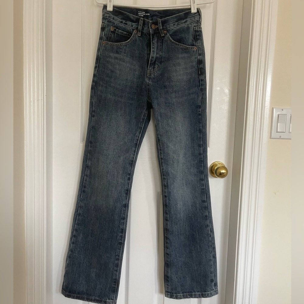 CELINE Hedi Slimane Flared Jeans in Union Wash